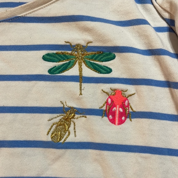 Joules Stripped long Sleeve Insect Embroidery- Size 8 - Picture 2 of 4
